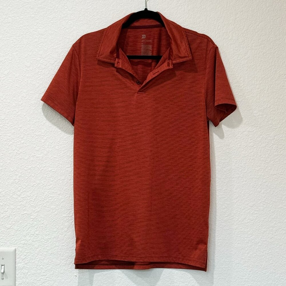 All in Motion Mens Red-Orange Quick Dry Moisture Wicking Exercise Shirt S